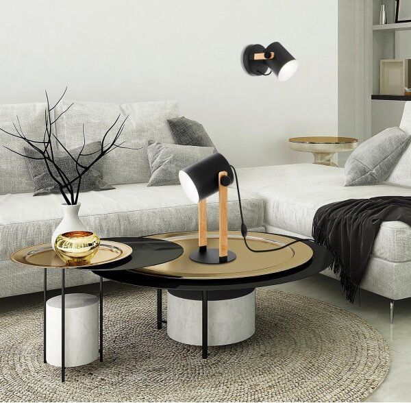 Eglo 43047 - Lampada da tavolo HORNWOOD 1xE27/28W/230V