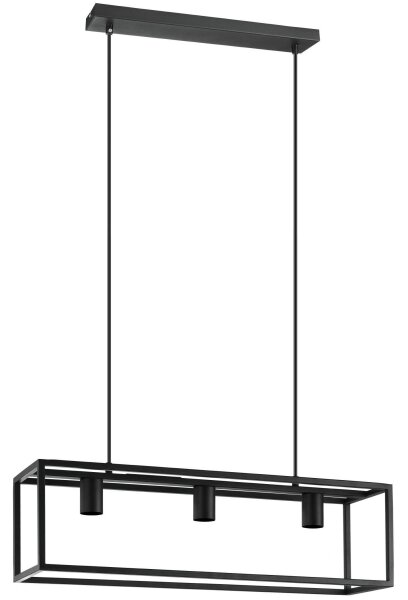 Eglo 43032 - Lampadario a sospensione con filo ELDRICK 3xE27/40W/230V nero