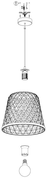 Eglo 43113 - Lampadario a sospensione con filo KIRKCOLM 1xE27/60W/230V