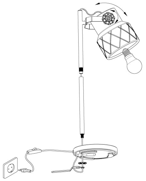 Eglo 39857 - Lampada da tavolo HILCOTT 1xE27/40W/230V