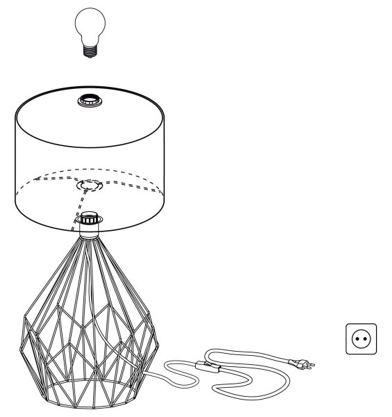 Eglo 43078 - Lampada da tavolo CARLTON 1xE27/60W/230V