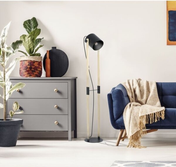 Eglo 43048 - Lampada da terra HORNWOOD 1xE27/28W/230V
