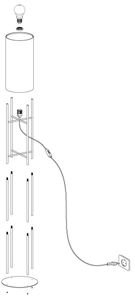 Eglo 43141 - Lampada da terra GLASTONBURY 1xE27/60W/230V