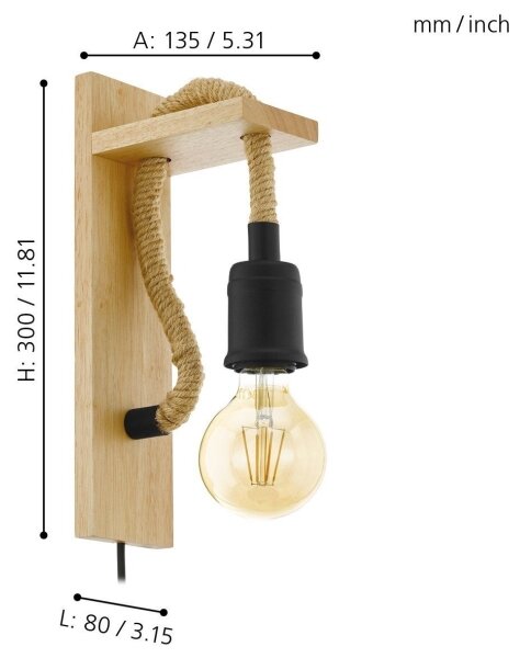 Eglo 43197 - Applique RAMPSIDE 1xE27/28W/230V
