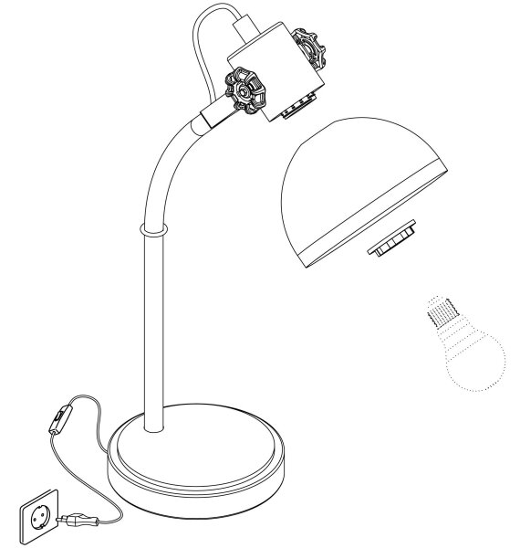 Eglo 43165 - Lampada da tavolo LUBENHAM 1xE27/28W/230V