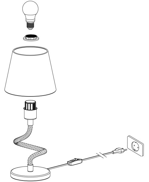 Eglo 43199 - Lampada da tavolo RAMPSIDE 1xE27/28W/230V