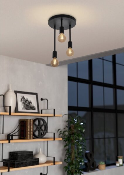 Eglo 43126 - Lampadario a sospensione con supporto rigido WILMCOTE 3xE27/60W/230V