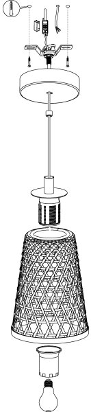 Eglo 43252 - Lampadario a sospensione con filo CLAVERDON 1xE27/40W/230V diametro 180mm