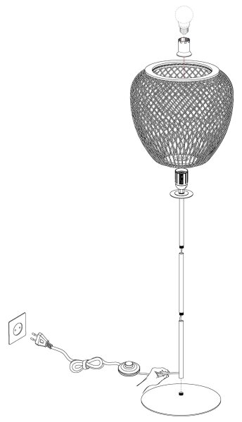 Eglo 43264 - Lampada da terra DEMBLEBY 1xE27/40W/230V