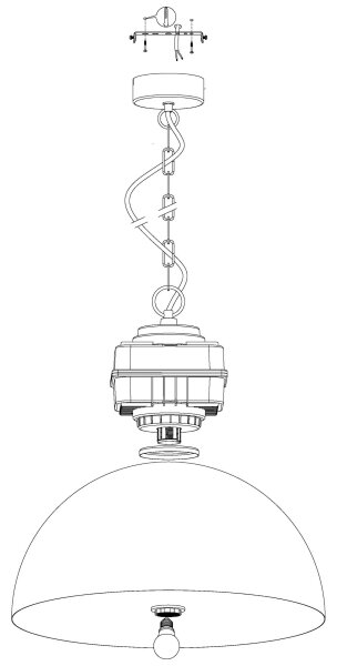 Eglo 43299 - Lampadario a sospensione con catena ROCKINGHAM 1xE27/40W/230V