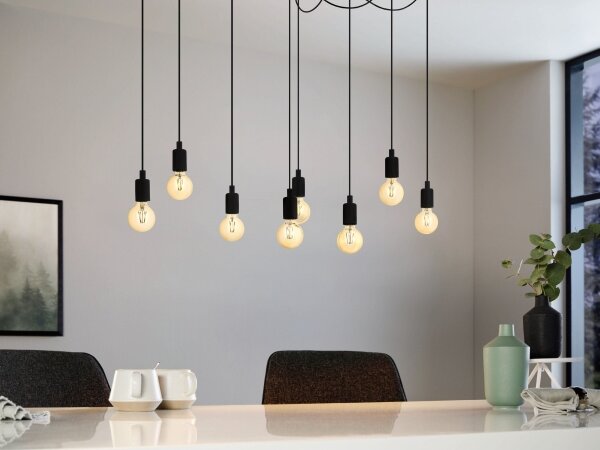 Eglo 43322 - Lampadario a sospensione con filo HOGSMILL 8xE27/40W/230V