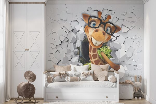 Carta da parati Giraffa 3d, Carta da parati per Bambini, u93624 : Uwalls.it