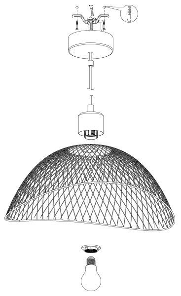 Eglo 43304 - Lampadario a sospensione con filo POMPEYA 1xE27/60W/230V