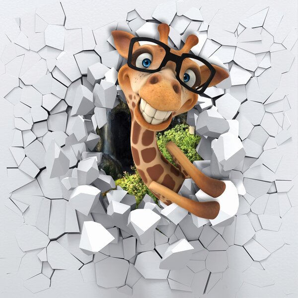 Carta da parati Giraffa 3d, Carta da parati per Bambini, u93624 : Uwalls.it