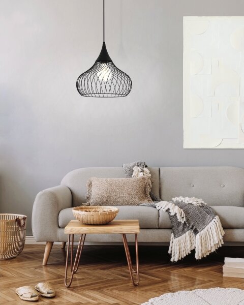 Eglo 43344 - Lampadario a sospensione con filo STAVERTON 1xE27/60W/230V