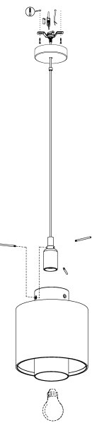 Eglo 43393 - Lampadario a sospensione con filo MEDIOUNA 1xE27/40W/230V