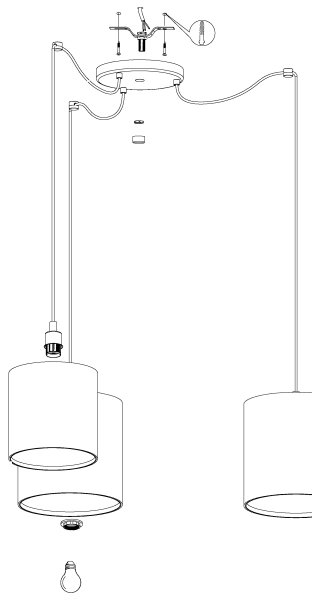 Eglo 43403 - Lampadario a sospensione con filo ARNHEM 3xE27/40W/230V ragno