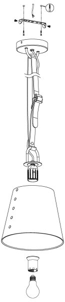 Eglo 43405 - Lampadario a sospensione con filo CHERTSEY 1xE27/60W/230V
