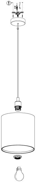 Eglo 43401 - Lampadario a sospensione con filo ARNHEM 1xE27/40W/230V