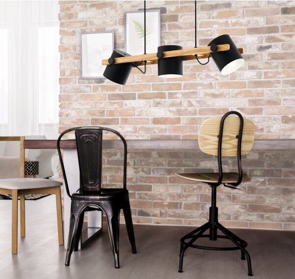 Eglo 43045 - Lampadario a sospensione con filo HORNWOOD 3xE27/60W/230V