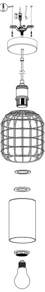 Eglo 43527 - Lampadario su corda CHISLE 1xE27/40W/230V