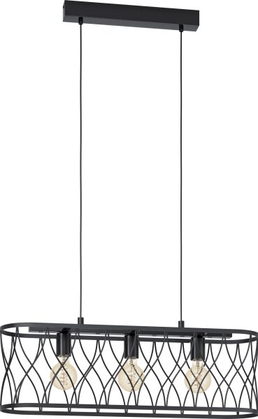 Eglo 43554 - Lampadario su corda GILTSPUR 3xE27/40W/230V