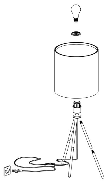 Eglo 43555 - Lampada da tavolo ARNHEM 1xE27/40W/230V