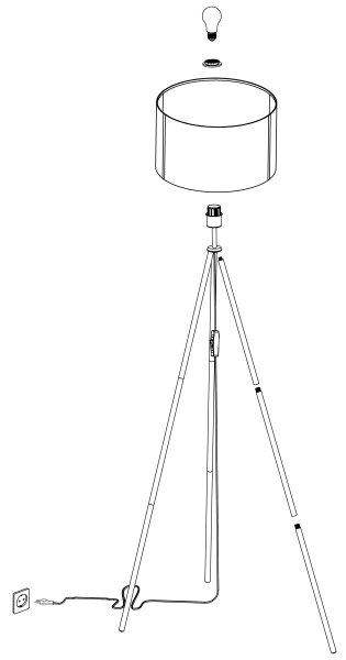 Eglo 43556 - Lampada da terra ARNHEM 1xE27/40W/230V