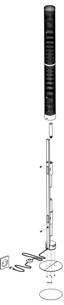 Eglo 43537 - Lampada da terra REDCLIFFE 4xE27/40W/230V