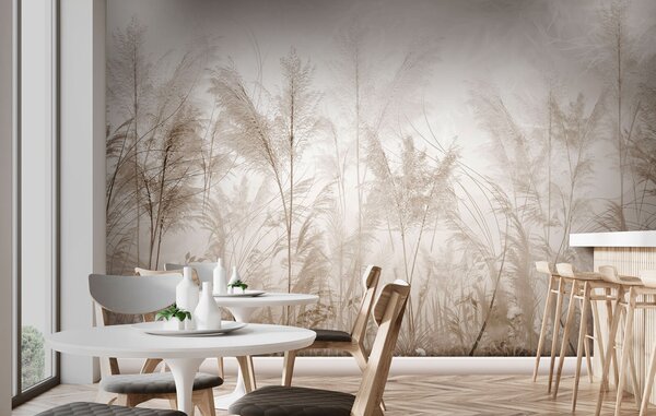 Carta da parati Rami nel boho stile nebbia, Carta da parati Natura, u73981 : Uwalls.it
