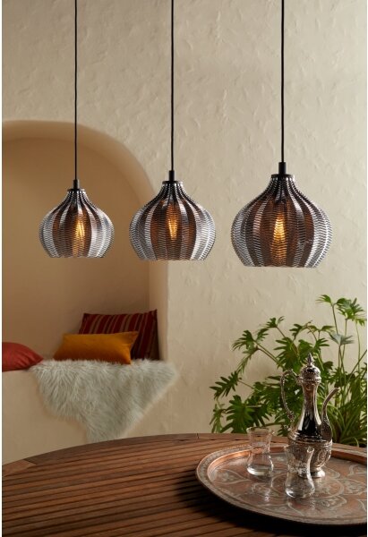 Eglo 43577 - Lampadario su corda TAMAALLAT 3xE27/40W/230V