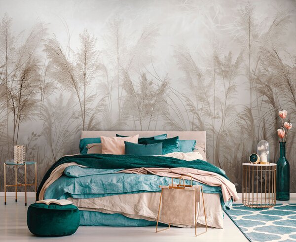 Carta da parati Rami nel boho stile nebbia, Carta da parati Natura, u73981 : Uwalls.it