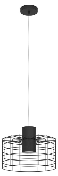 Eglo 43627 - Lampadario su corda MILLIGAN 1xE27/40W/230V d. 38 cm nero