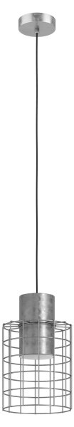 Eglo 43647 - Lampadario su corda MILLIGAN 1xE27/40W/230V d. 20 cm argento