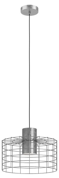 Eglo 43649 - Lampadario su corda MILLIGAN 1xE27/40W/230V d. Argento 38 cm