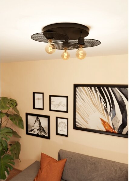 Eglo 43728 - Plafoniera IKESTON 3xE27/40W/230V