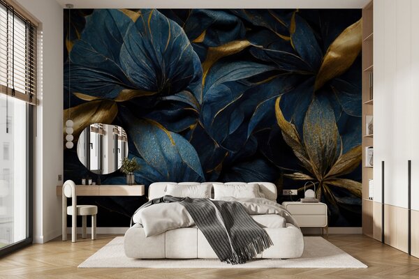 Carta da parati Fiori reali blu, Carta da parati 3D, u74140 : Uwalls.it