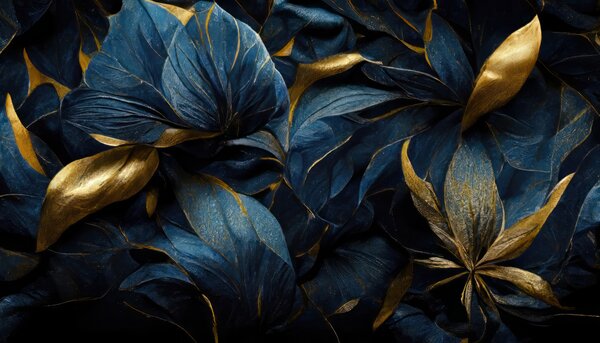 Carta da parati Fiori reali blu, Carta da parati 3D, u74140 : Uwalls.it