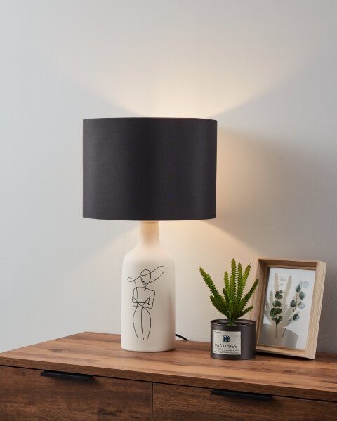 Eglo 43824 - Lampada da tavolo VINOZA 1xE27/40W/230V nero/bianco