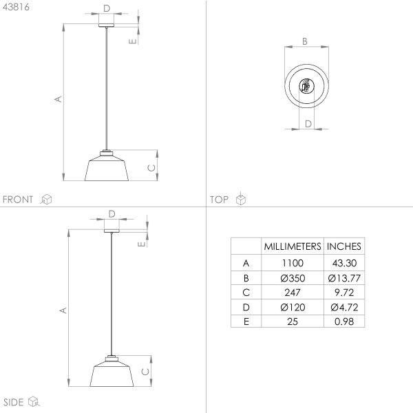 Eglo 43816 - Lampadario a sospensione con filo SOUTHERY 1xE27/40W/230V