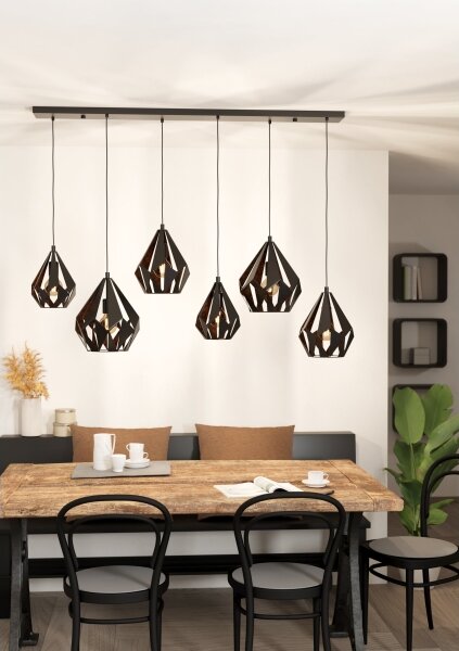 Eglo 43846 - Lampadario a sospensione con filo CARLTON 6xE27/40W/230V
