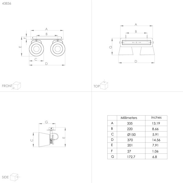 Eglo 43836 - Faretto TWICKEN 2xE27/40W/230V