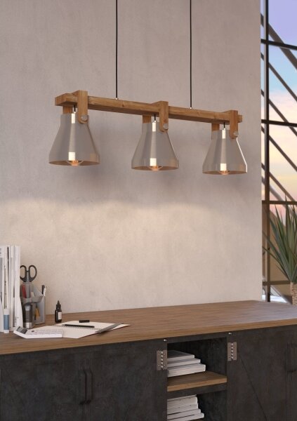 Eglo 43952 - Lampadario a sospensione con filo CAWTON 3xE27/40W/230V