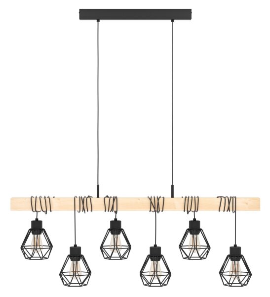 Eglo 44076 - Lampadario a cavo TOWNSHEND 6xE27/60W/230V