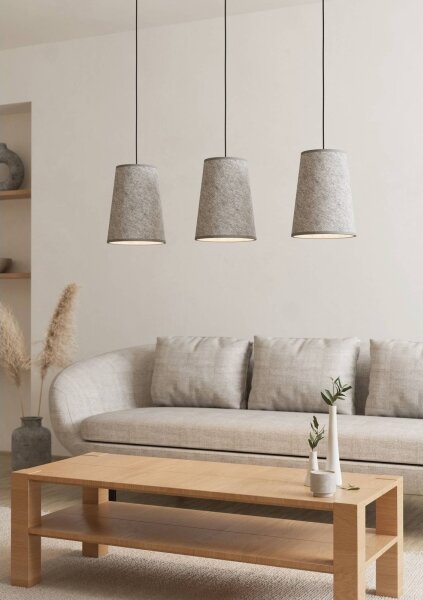 Eglo 43985 - Lampadario a sospensione con filo ALSAGER 3xE27/40W/230V grigio