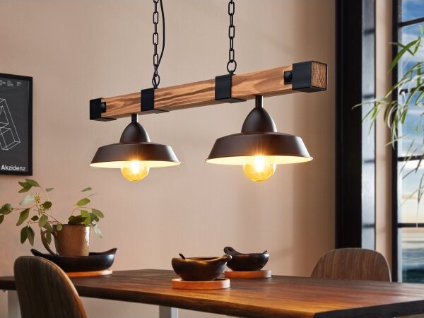 Eglo 44085 - Lampadario a catena OLDBURY 2xE27/60W/230V