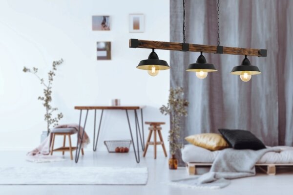 Eglo 44086 - Lampadario a catena OLDBURY 3xE27/60W/230V