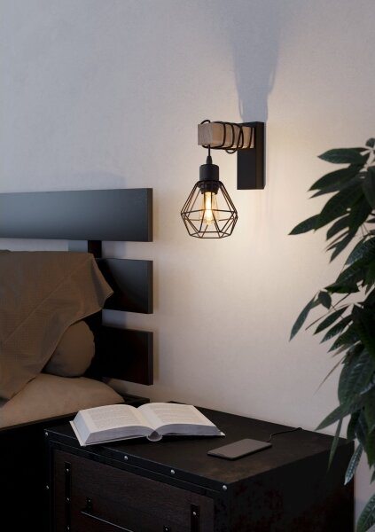 Eglo 44078 - Lampada da parete TOWNSHEND 1xE27/60W/230V