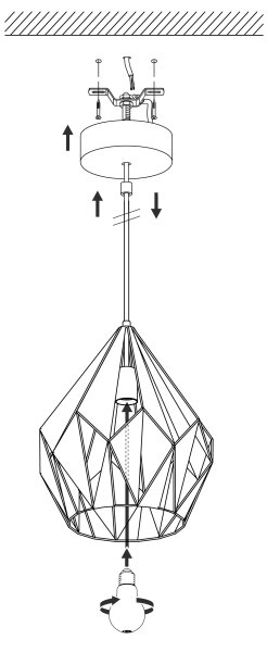 Eglo 49932 - Lampada a sospensione CARLTON 1 1xE27/60W/230V