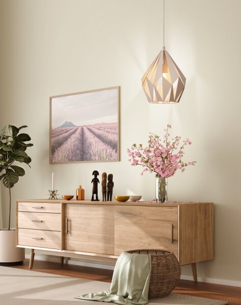 EGLO 49024 - Lampadario a sospensione con filo CARLTON-P 1xE27/60W/230V